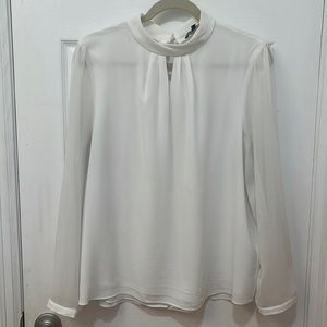 1. State White Long-sleeve Blouse. Size XL.